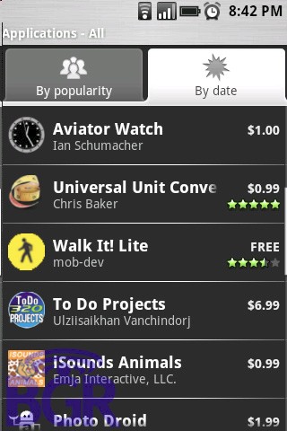 Paid apps spotted in Android Market