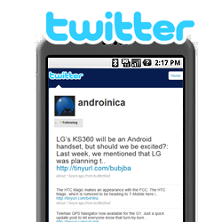 Androinica and Twitter together at last