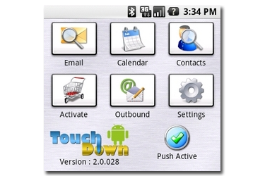 TouchDown (with push email support) now available in the Android Market