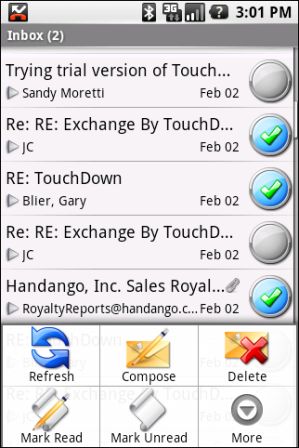 TouchDown brings Microsoft Exchange ActiveSync push email to the G1