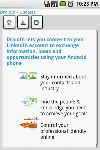 DroidIn is Android’s first LinkedIn app