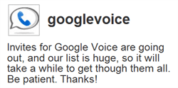 Google Voice invites going out right now
