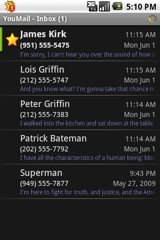 YouMail voicemail features and app available for Android
