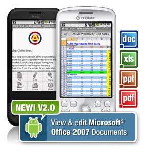 Documents to Go supports PowerPoint editing, PDF viewing