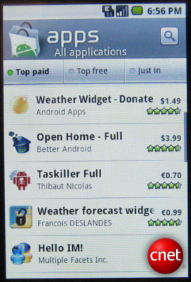 Video: First look at the updated (version 1.6) Android Market