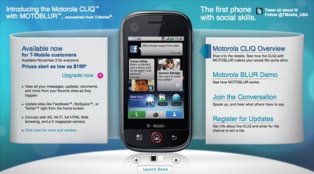 Motorola CLIQ available for $119.99 at Wirefly