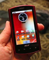 Acer Liquid A1 poses for pictures, blushes in Red