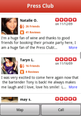 Yelp comes to Android, now available in the Market