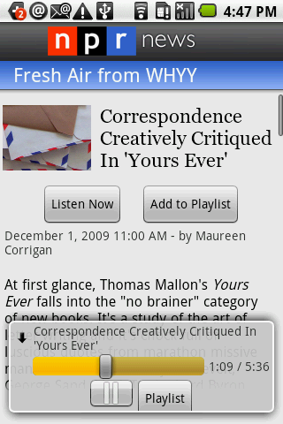 NPR News Android app now streams live broadcasts to your phone