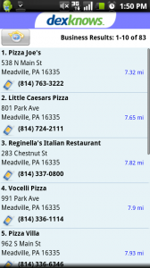 Dex One Corp. Introduces New Android App for Local Business Search