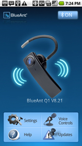 BlueAnt Q1 device and app reads text messages through Bluetooth