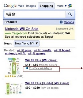 Google Product Search mobile adds “in stock” marker to products