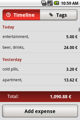 Toshl tracks expenses and syncs online to produce graphs (App Reviews)