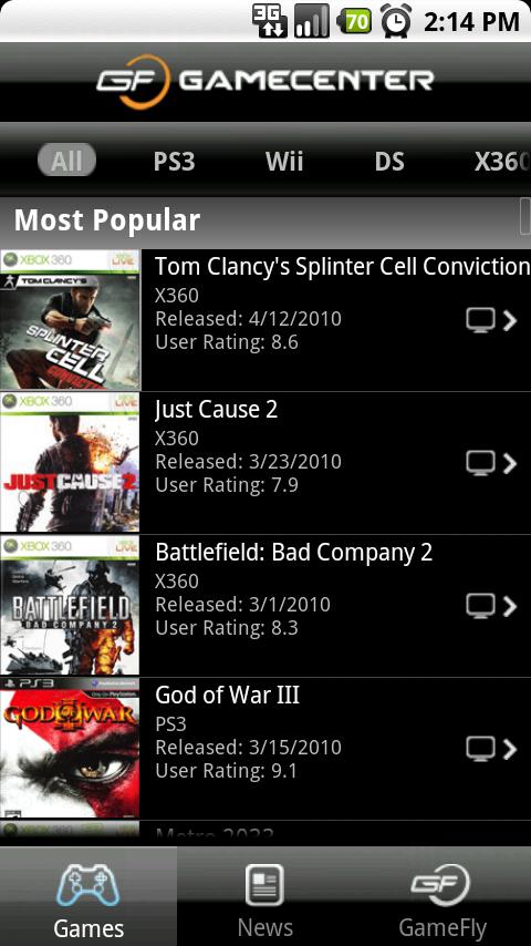 GameCenter keeps up-to-date in gaming news and Gamefly queue [App Reviews]