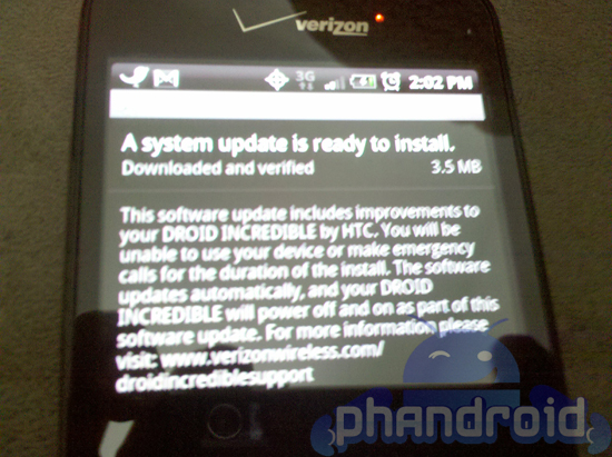 Droid Incredible gets a quick OTA update, Exchange users rejoice